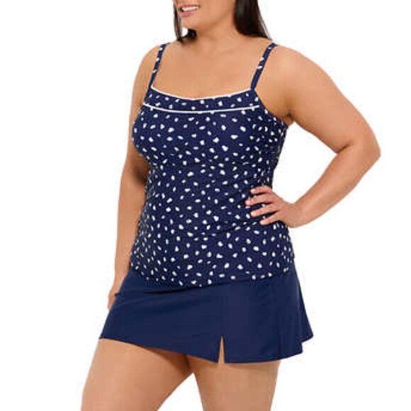 NEW Christina Women's 2 Piece Tankini Swimwear Swimsuit Bathing Suit Set | Blue - Picture 3 of 5